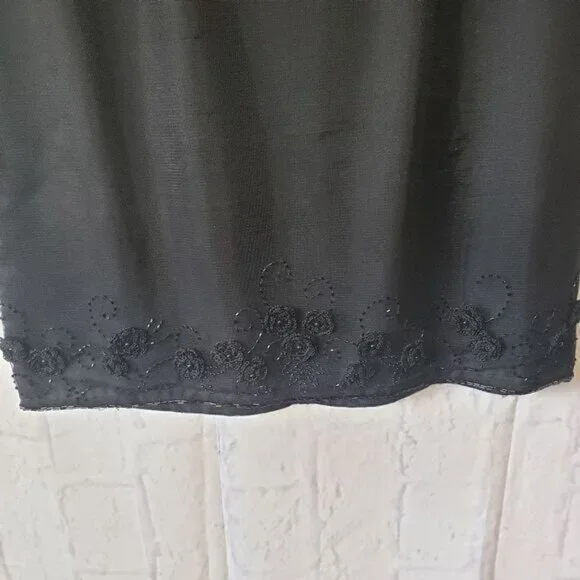 ABS BY ALLEN SCHWARTZ Beaded Floral Sleeveless Cocktail Dress - Picture 3 of 12